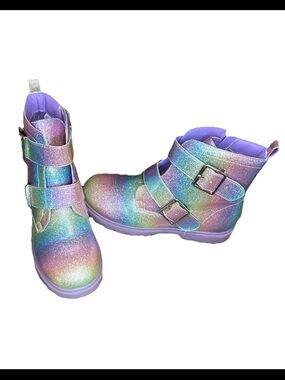 Dream Pairs Glitter Rainbow Ankle Boots Girls 4